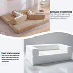 Corduroy 5-in-1 Convertible Sofa Bed, Folding Floor Couch, Seats & Sleeps 2
