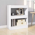 White Engineered Wood 2-Shelf Bookcase, Single-Person Assembly