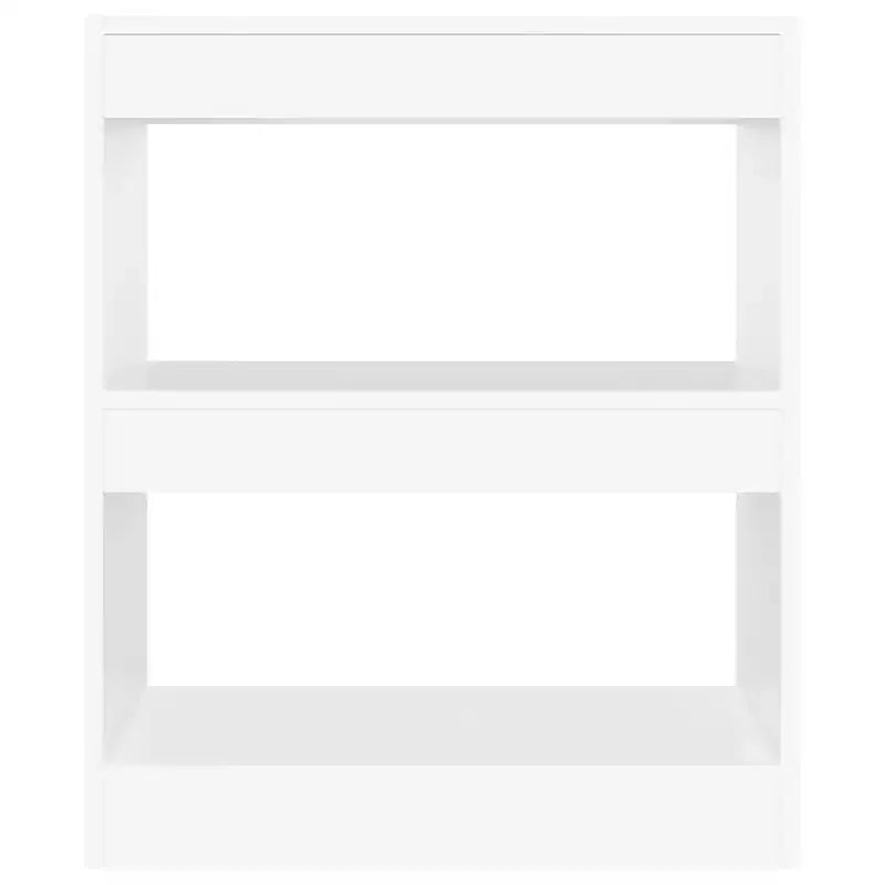 White Engineered Wood 2-Shelf Bookcase, Single-Person Assembly