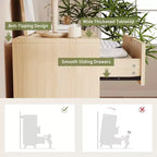 5-Drawer Dresser, Fluted Panel, Natural Oak, Set of 2