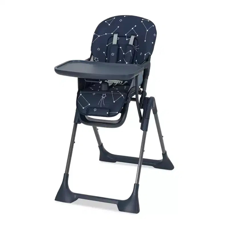 Blue / Grey / Pink Foldable High Chair for 1 Toddler, Height & Backrest Adjustable