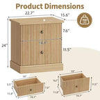 Brown Fluted 2-Drawer Nightstand, 1-Person