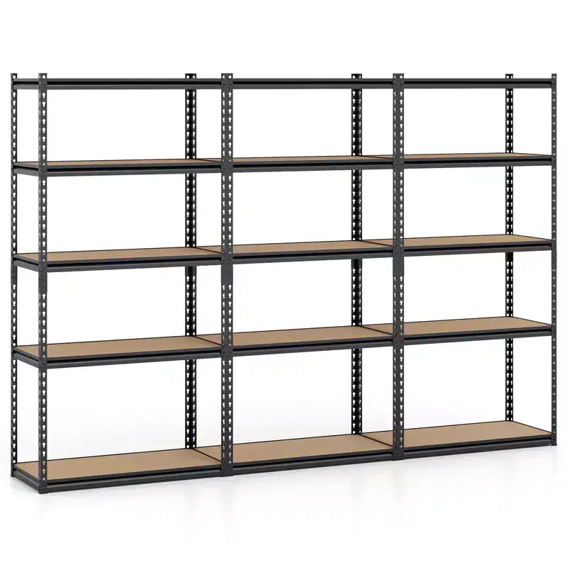 Gymax 3PCS 5-Tier Garage Shelving Unit 2200 LBS Heavy Duty Metal Storage Shelves