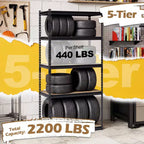 Black 5-Tier Metal Shelving Unit, Set of 3, 2-Person Assembly