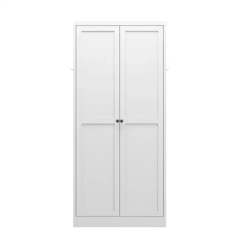 Black / White Fluted Metal Pantry Cabinet, 2-Door Freestanding Storage, Single