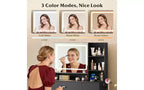 Lighted Vanity Desk with Mirror, Drawer, Cabinet & Shelves – Black / Brown / Pink / White – 1 Person