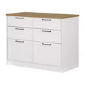 South Shore Toscano 6 Drawer Kitchen Island White/Maple Nutmeg
