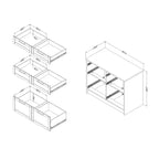 White & Maple Nutmeg 6-Drawer Kitchen Island, 1-Person