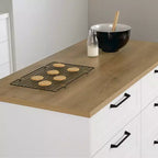 White & Maple Nutmeg 6-Drawer Kitchen Island, 1-Person