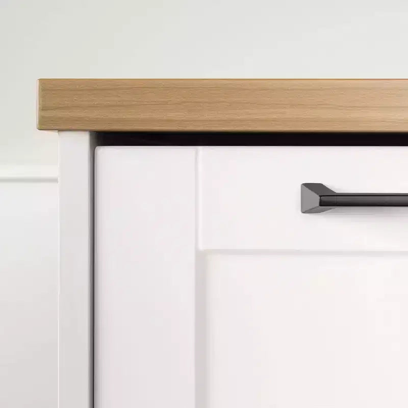 White & Maple Nutmeg 6-Drawer Kitchen Island, 1-Person