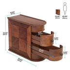 Brown Walnut 2-Drawer Solid Wood End Table, 1-Piece