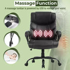 Black Executive PU Leather Office Chair, Single Seat, Adjustable Height