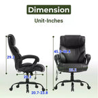 Black Executive PU Leather Office Chair, Single Seat, Adjustable Height