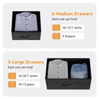 Gray Fabric Dresser, 10-Drawer, 1-Person – with Side Pockets & Hooks