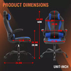 FDW PC Gaming Chair Office Chair Desk Chair with Lumbar Support Flip Up Arms Headrest