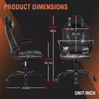 FDW PC Gaming Chair Office Chair Desk Chair with Lumbar Support Flip Up Arms Headrest