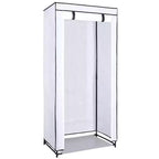 Grey Collapsible Portable Wardrobe Closet, Zippered, 1-Person