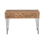 Jofran, American Vintage Solid Wood Sofa Table with Apothecary Drawers, Brown