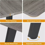 70.86" Boat-Shaped Executive Desk, Brown & Black / Grey & Black, Seats up to 4