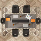 70.86" Boat-Shaped Executive Desk, Brown & Black / Grey & Black, Seats up to 4
