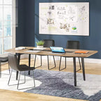 70.86" Boat-Shaped Executive Desk, Brown & Black / Grey & Black, Seats up to 4