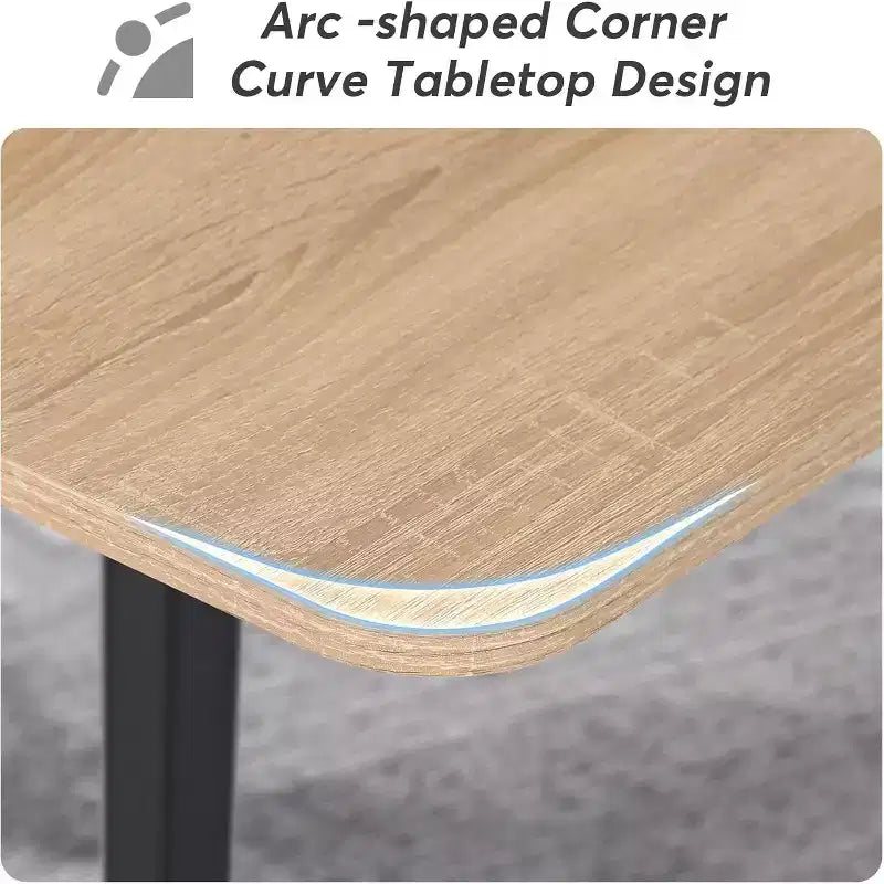 70.86" Boat-Shaped Executive Desk, Brown & Black / Grey & Black, Seats up to 4