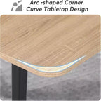 70.86" Boat-Shaped Executive Desk, Brown & Black / Grey & Black, Seats up to 4