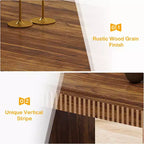 Lantine Farmhouse 3-Piece Dining Table Set, 55 Dining Room Table with 2 Benches for 4-6 People